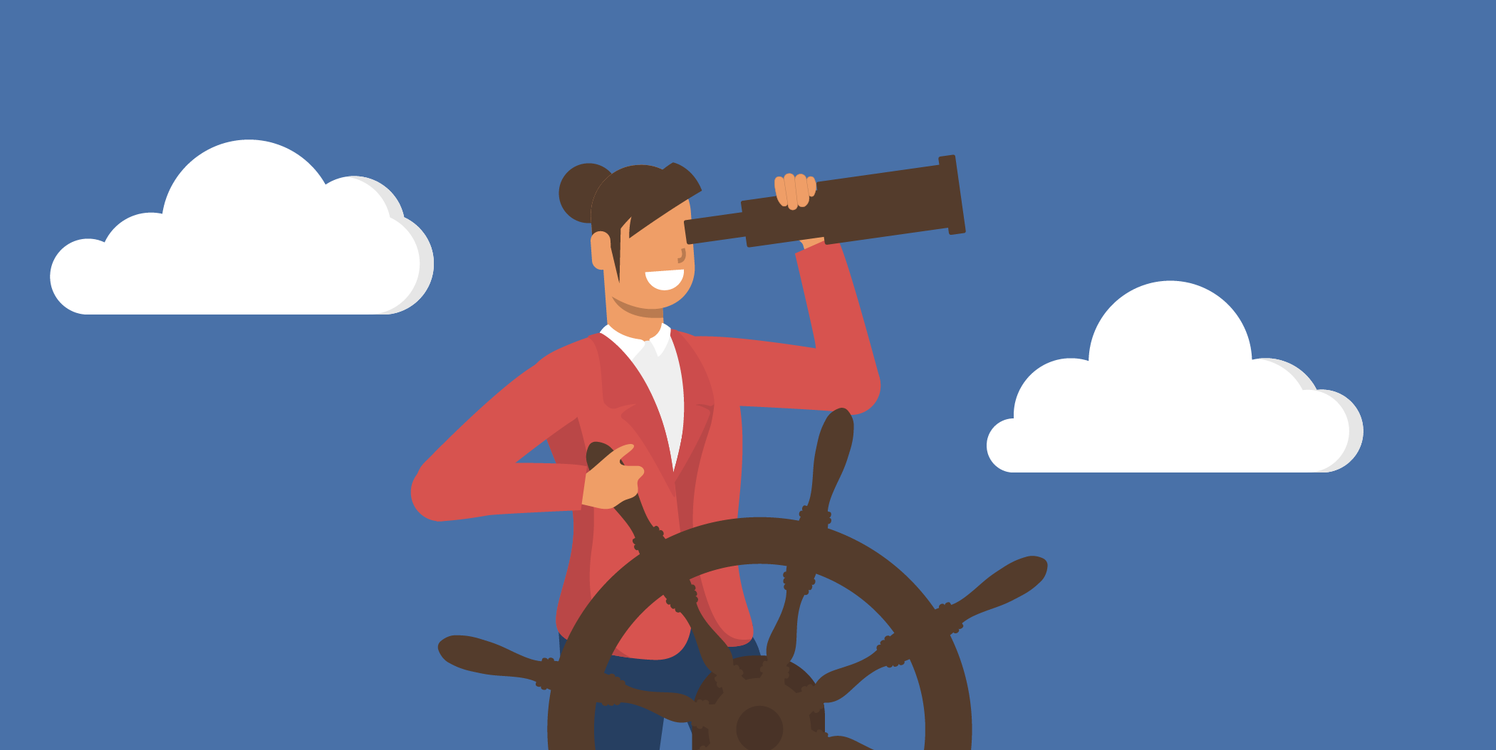 Personen ved rattet spejder efter et mål med en kikkert