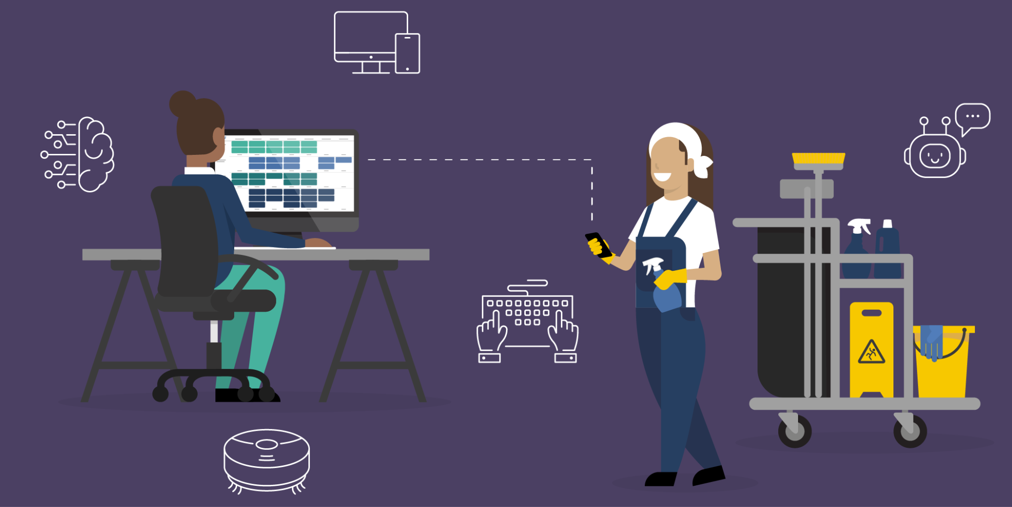 Illustration zu KI und Automatisierung am Arbeitsplatz.